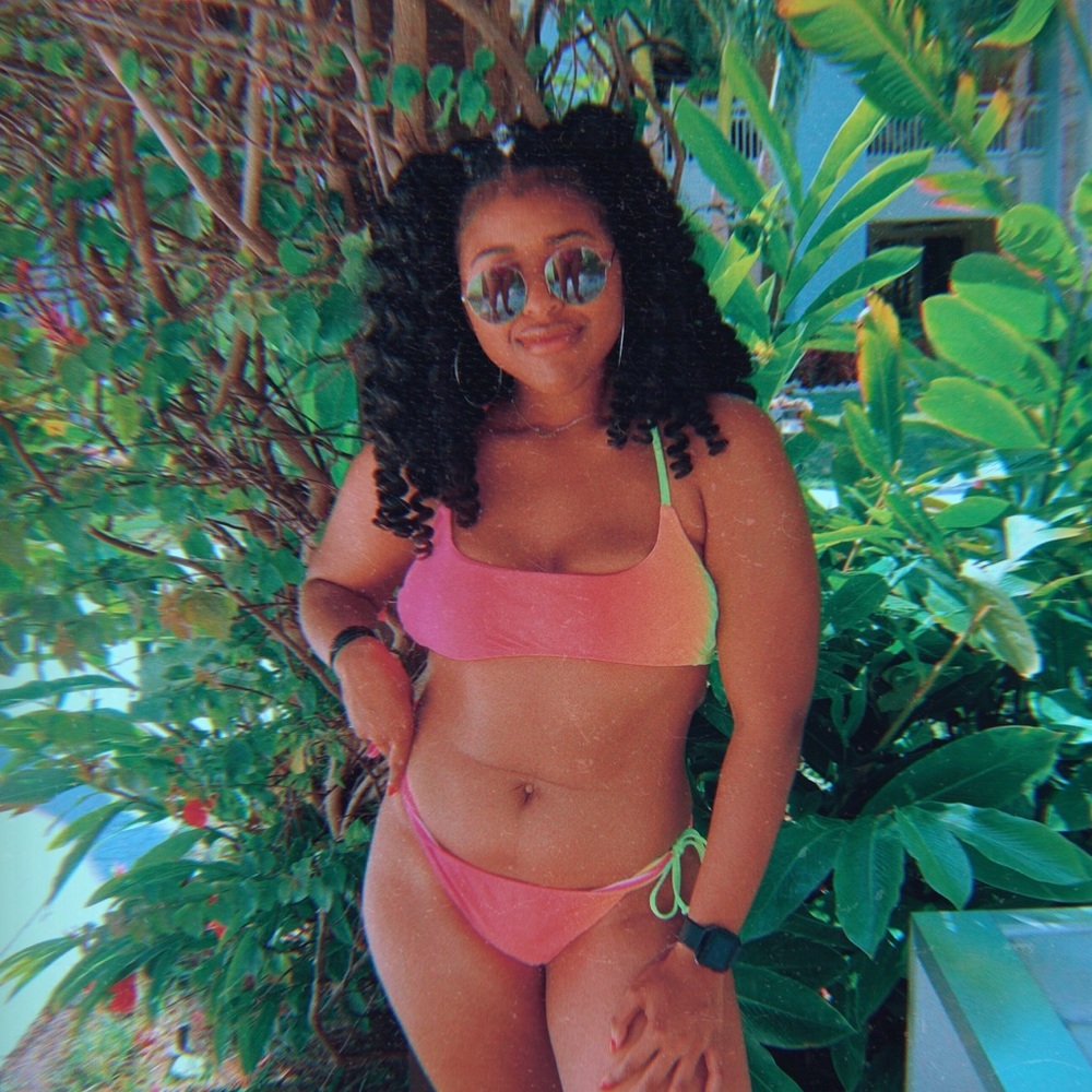 purple neon yellow pink bikini set